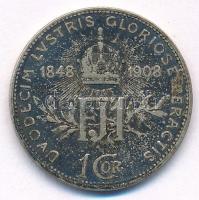 Ausztria 1908. 1K Ag "Ferenc József - Jubileum" T:VF patina Austria 1908. 1 Corona Ag &quo...