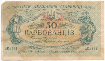Ukrajna / Autonóm Köztársaság 1918. 50K T:F folt, kis anyaghiány, erős papír Ukraine / Autonomous Re...