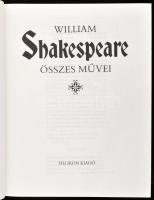William Shakespeare összes művei. Bp., 2001. Helikon, aranyozott egészbőr kötésben, aranyozott lapsz...
