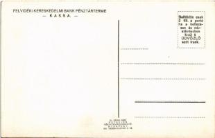 Kassa, Kosice; Felvidéki Kereskedelmi Bank pénztárterme, belső / bank interior