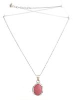 Ezüst(Ag) nyaklánc természetes gyökér rubin medállal, jelzett, h: 44cm, bruttó: 7,8 g