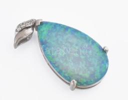 Ezüst(Ag) tűzopálos medál jelzett, méret: 4 cm, bruttó: 4 g