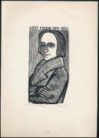 Perei Zoltán (1913-1992): Liszt Ferenc. Fametszet, papír. Jelzett. 17x9 cm