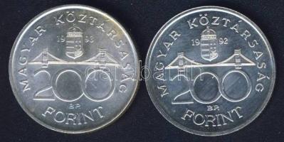 1992-93. 200Ft Ag "MNB" (2x) T:BU,2