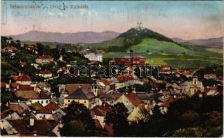 1913 Selmecbánya, Banská Stiavnica; Óvár és Kálvária. Joerges kiadása / castle, calvary (EK)