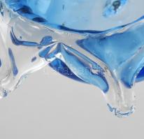 Napsugaras üveg kínáló. Kézzel készített hutaüveg. hibátlan m: 16 cm