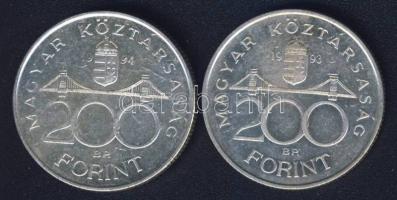 1993-94. 200Ft Ag "MNB" + "Deák" T:BU,2