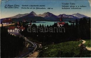 Tátra, Magas-Tátra, Vysoké Tatry; Csorbatói fogaskerekű vasút, vonat / Csorba-See Zahnradbahn / Strbské pleso / cogwheel railway to the lake, train (EK)