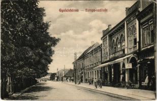 Gyulafehérvár, Alba Iulia; Európa szálloda, bank, Jugovits üzlete. Weiss Bernát kiadása / hotel, bank, shop (EK)