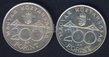 1993-94. 200Ft Ag "MNB" + "Deák" T:BU,2