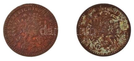 Ausztria 1858A 5/10kr Cu + 1860A 5/10kr Cu T:VF Austria 1858A 5/10 Kreuzer Cu + 1860A 5/10 Kreuzer Cu C:VF