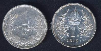 1927. 1P Ag + Ausztria 1915. 1K Ag T:2/3,3 ph.