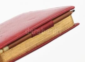 Régi kitöltetlen pici bőr kötéses notesz, ceruzával (!) aranyozott lapélekkel, szép állapotban 7x8 c...