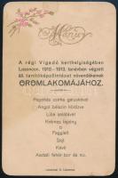 1913 Losonc, Vigadó örömlakoma menükártya