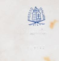 Herendi lila eton mintás fogpiszkatartó és ékszeres tálka, jelzett, minimális kopással + Herend lila...