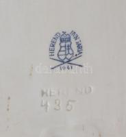 Herendi zöld Apponyi mintás szendvicses tálca, jelzett, hibátlan, 48x17 cm