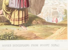 Mózes lejön a Sínai-hegyről (Moses descending from Mount Sinai). Kromolitográfia, papír, jelzés nélk...