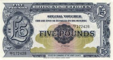 Nagy-Britannia/katonai kiadások 1948-62. 5p, 10p, 50p, 1Ł (3x) klf, 5Ł T:I Összesen 7klf db!