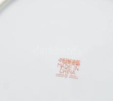 Gésamintás dísztál. Kína, XX. sz., jelzett, hibátlan, d: 26,5 cm