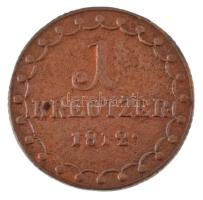 1812. 1kr Cu átalakított érme, utólagos peremkialakítással, 1/2kr érme méretére vágva T:XF-F