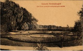 1912 Körösladány, Gróf Merán uradalmi kastély park részlete. Klein Sámuel 2944. (W.L. ?)