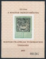 1993 125 éves a magyar okmánybélyeg emlékív (3.500)