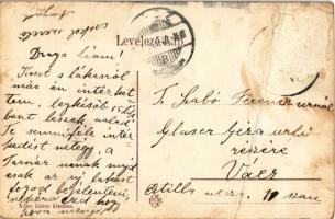 1907 Rétság, Csendőrlaktanya és orvosi lak, takarékpénztár. Adler Izidor kiadása (fa)