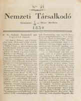 1830 Nemzeti Társalkodó. Írták az olvasók, a lehetőségig rendbe-szedte és hetenként kiadta kisszántó...