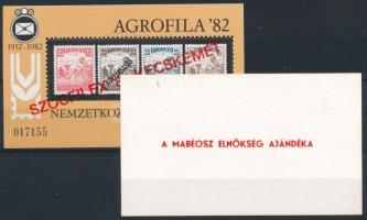 1988 SZOCFILEX normál + ajándék karton emlékív A MABÉOSZ elnökség ajándéka