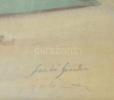 Szabó Sándor (1923-1986): Velence, 1972. Akvarell, papír, jelzett. Üvegezett, dekoratív fakeretben. ...