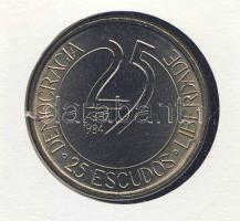 Portugália 1984. 25Esc "A forradalom 10. évfordulója" érmés, bélyeges borítékon, alkalmi b...