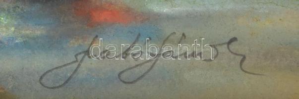 Szabó Sándor (1923-1986): Balaton. Akvarell, papír, jelzett. Paszpartuban. 28x37,5 cm