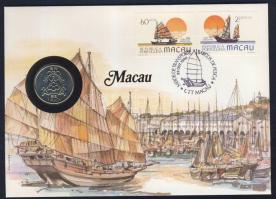 Makaó 1983. 1P érmés, bélyeges borítékon, alkalmi bélyegzővel T:1 Ismertetővel!
