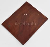 Ezüst (Ag) rátétes képkeret, jelzett, kopásnyomokkal, belső méret: 24×18 cm