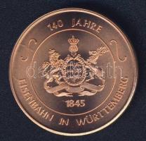 NSZK 1985. "150 éves a vasút - Adler 1835" Br emlékérem, bélyeges sorszámozott emléklappal...