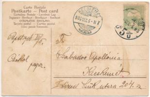 1906 Krampus with chain and children (EB)