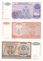 Horvátország / Krajinai Szerb Köztársaság / Knin 1993. 20.000.000D pótkiadás "Z 0001949" +...