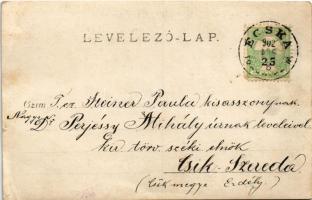 1902 Écska, Ecka; Gróf Harnoncourt Félix kastély, templom / castle, church. photo (kis szakadás / sm...