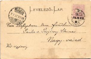 1899 (Vorläufer) Versec, Werschetz, Vrsac; Andrássy sétány, látkép, emlékmű. Wilh. Wettl kiadása / p...