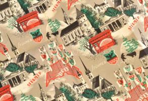 Stühmer csokoládé csomagolópapír, szakadásokkal, 33×47 cm