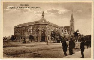 Keszthely, Főgimnázium és római katolikus templom. Náday Ignác és fia kiadása