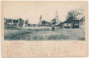 1903 Szaniszló, Stanislau, Sanislau; Fő tér, templomok. Krémer Mihály kiadása / main square, churches (felületi sérülés / surface damage)