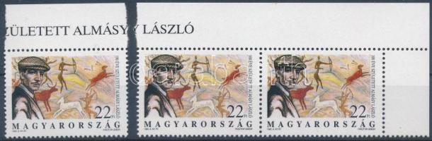 1995 Almási László 3 db ívszéli bélyeg, ebből kettő ívszéli felirattal (3.250)