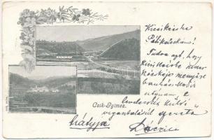 1901 Csíkgyimes, Gyimes, Ghimes; Rákóczi várrom, magyar-román határ / castle ruins, Hungarian-Romanian border. Floral (EK)