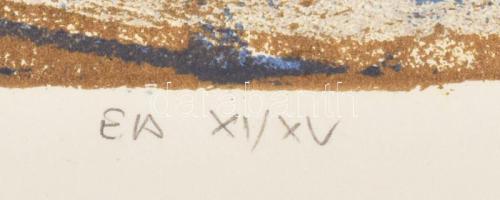 Pirk László (1953-): Hasadék. Litográfia, papír, jelzett, művészpéldány EA XI/XV számozással. Lapszé...