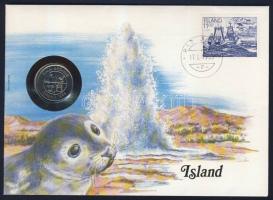 Izland 1984. 5K érmés, bélyeges borítékon T:1 Ismertetővel!