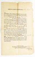 1809 Ajánályuk hivatalbéli szolgálatunkat / bírósági ítélet végrehajtásról értesítő formanyomtatvány, kitöltve, pecsétekkel.