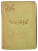 Svájc (Schweiz). Szerk.: Balassa Emil, Tuszkay Márton. Lloyd Útikönyvek. Bp., 1928, Lloydkönyvek Kiadóvállalata. Fekete-fehér képekkel, kihajtató térképekkel, egy térkép-melléklettel. Kiadói egészvászon-kötés, kissé foltos, kopott, fakó borítóval, a gerincnél sérüléssel.