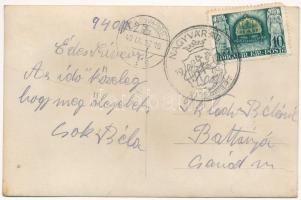 1940 Nagyvárad, Oradea; bevonulás "Aradot vissza" táblával / entry of the Hungarian troops...