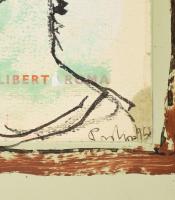 Prokop Péter (1919-2003): Védtelenül, 1958. Vegyes technika, papír, jelezve jobbra lent, hátoldalán ...